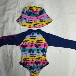 Tommy Bahama 2T-4T swimsuit and sun hat